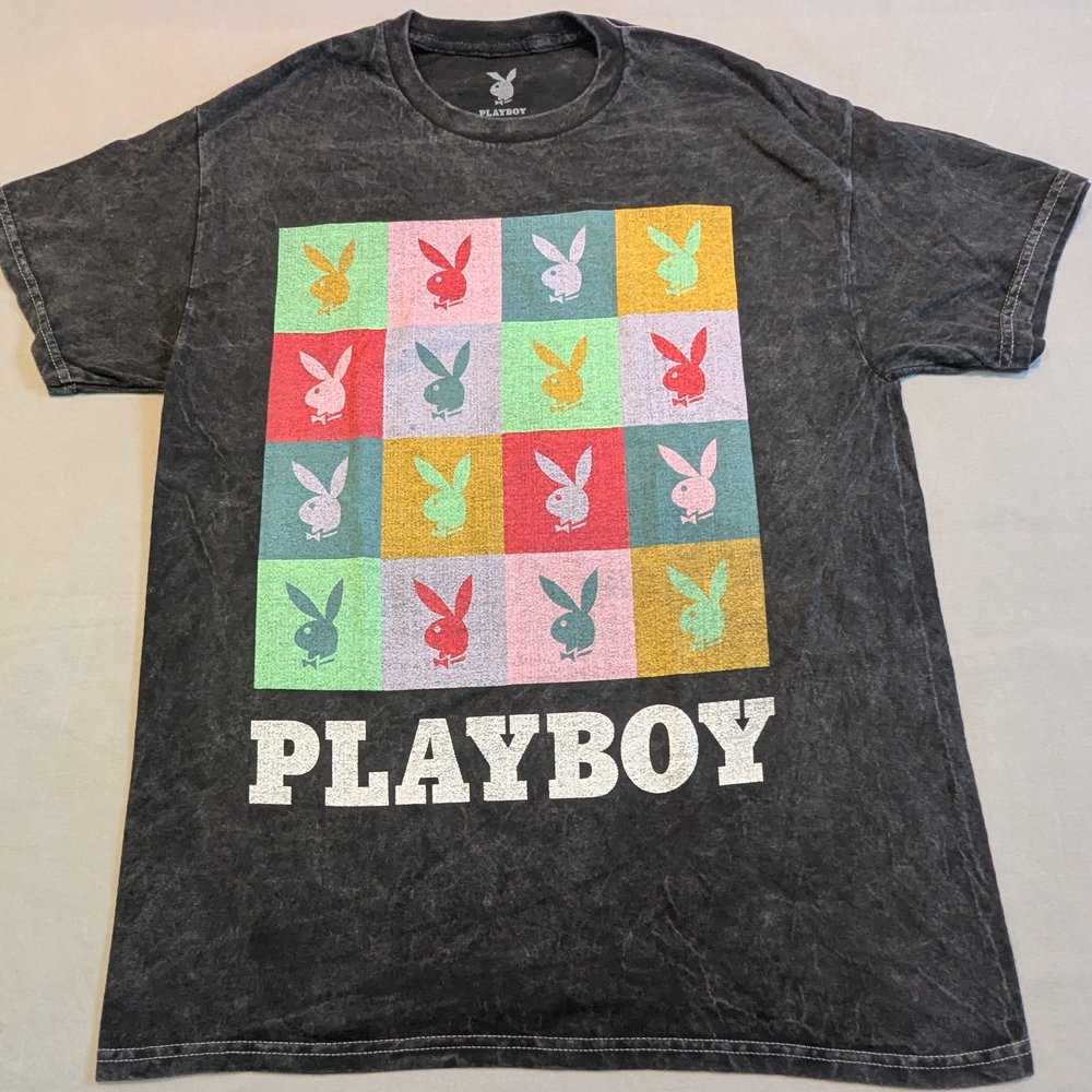 PLAYBOY Colorful Bunny Grid Tee